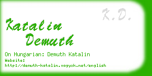 katalin demuth business card